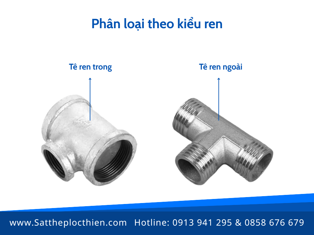 Phân loại theo kiểu ren của tê ren
